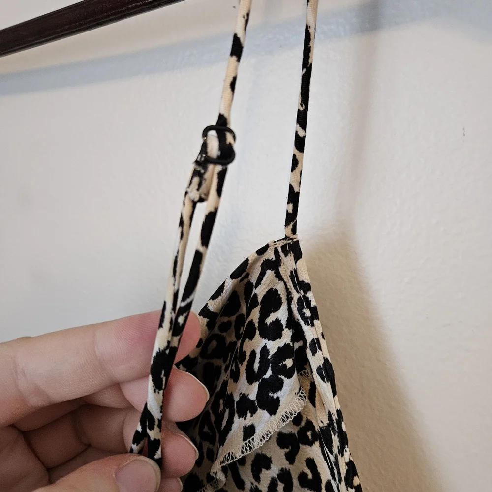 Nine West Tank Top Blouse Leopard Print Cowl Neck Camisole Date Night Animal - Picture 7 of 11